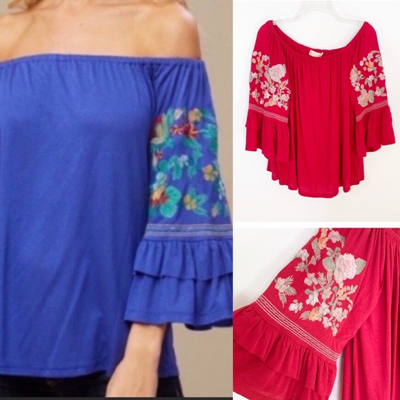 Altar'd State Tops - Altar’d State Embroidered Boho Peasant Knit Top M